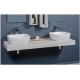 Mensola per lavabo Larghezza 96 x Profondità 46  x Altezza 10 cm in finitura olmo bianco per lavabi d'appoggio