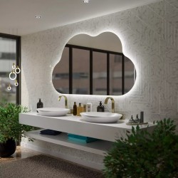 Su Misura Specchio Irregolare da Bagno Filo Lucido Retroilluminante led 20W art. spe189
