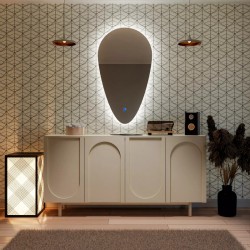 Su Misura Specchio Irregolare Filo Lucido Retroilluminante led 20W con pulsante touch art. spe190