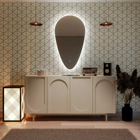 Su Misura Specchio Irregolare Filo Lucido Retroilluminante led 20W con pulsante touch art. spe190