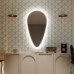 Su Misura Specchio Irregolare Filo Lucido Retroilluminante led 20W con bordo sabbiato art. spe193