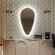 Su Misura Specchio Irregolare Filo Lucido Retroilluminante led 20W con bordo sabbiato + pulsante touch art. spe193