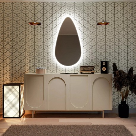 Su Misura Specchio Irregolare Filo Lucido Retroilluminante led 20W con bordo sabbiato art. spe195