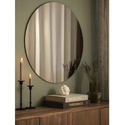 Su Misura Specchio bronzo ovale Filo Lucido montaggio reversibile