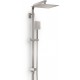Colonna doccia quadra Zeus Metaform con deviatore a due vie soffione + doccetta in acciaio inox aisi 304 spazzolato