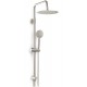 Colonna doccia tonda Poseidon Metaform con deviatore a due vie soffione + doccetta in acciaio inox aisi 304 spazzolato
