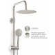 Colonna doccia tonda Poseidon Metaform con deviatore a due vie soffione + doccetta in acciaio inox aisi 304 spazzolato