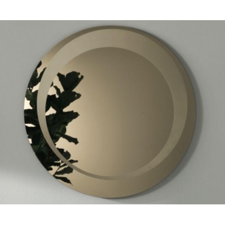 Su Misura Specchio Bronzo con disegno sabbiato Filo Lucido Rotondo cod.art98