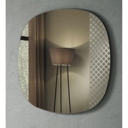 Specchio moderno bronzo sagomato con decorazione sabbiata art.124