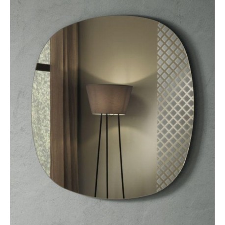 Specchio moderno bronzo sagomato con decorazione sabbiata art.124