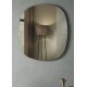 Specchio moderno bronzo sagomato con decorazione sabbiata art.124