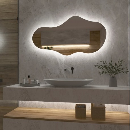 Su Misura Specchio Irregolare atipico Filo Lucido Retroilluminante led 20W art. spe192