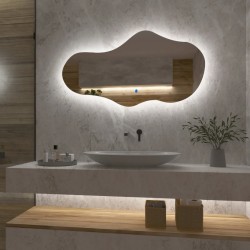 Su Misura Specchio Irregolare Atipico Filo Lucido Retroilluminante led 20W con Pulsante Touch Integrato art. spe184