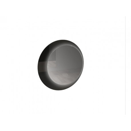 su misura specchio tondo retroilluminato led 20W con cornice nera in plexiglass mod.ner15