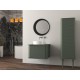 su misura specchio tondo retroilluminato led 20W con cornice nera in plexiglass mod.ner15