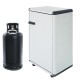 Mobile Porta Bombole Gas in PVC Grigio a 1 Anta con Maniglia e Piedi Antiscivolo - Misura 59x39x92 cm - Ideale per Esterni