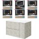 Mobile bagno rovere grigio completo lavabo in ceramica + specchio led 100 x 60 cm da selezionare in fase di ordine