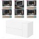 Mobile bagno bianco opaco 80x46 cm. completo di lavabo in ceramica + specchio led da selezionare in fase di ordine