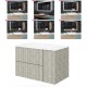 Mobile bagno cannettato Legno nordico 81x46 cm. completo di lavabo in ceramica + specchio led da selezionare in fase di ordine
