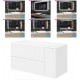 Mobile bagno cannettato bianco opaco 81x46 cm. completo di lavabo in ceramica + specchio led da selezionare in fase di ordine