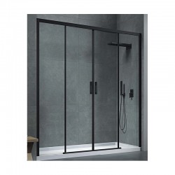 Box Doccia Scorrevole per Nicchia Cristallo 6 mm Altezza 200 cm Profilo Nero art. OS87