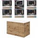 Mobile bagno cannettato rovere oro 101x46 cm. completo di lavabo in ceramica + specchio led da selezionare in fase di ordine