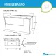 Mobile bagno cannettato bianco opaco 101x46 cm. completo di lavabo in ceramica + specchio led da selezionare in fase di ordine