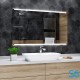 Mobile bagno cannettato bianco opaco 101x46 cm. completo di lavabo in ceramica + specchio led da selezionare in fase di ordine
