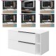 Mobile bagno bianco lucido 101x46 cm. completo di lavabo in ceramica + specchio led da selezionare in fase di ordine