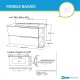 Mobile bagno noce scuro 101x46 cm. completo di lavabo in ceramica + specchio led da selezionare in fase di ordine