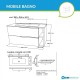 Mobile bagno rovere bianco 101x46 cm. completo di lavabo in ceramica + specchio led da selezionare in fase di ordine