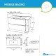 Mobile bagno noce scuro 91x46 cm. completo di lavabo in ceramica + specchio led da selezionare in fase di ordine