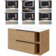 Mobile bagno rovere naturale 91x46 cm. completo di lavabo in ceramica + specchio led da selezionare in fase di ordine