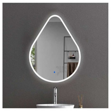 Su Misura Specchio Irregolare Filo Lucido Retroilluminante led 20W con bordo sabbiato + pulsante touch art. spe205