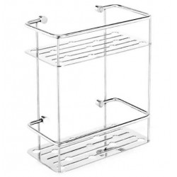 Cestello doccia doppio Metaform acciaio inox 18 /10 finitura cromata lucida, altezza 30 cm