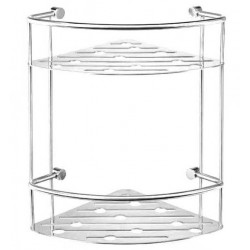 Angolare doccia doppio Metaform acciaio inox 18/10 finitura cromata lucida, altezza 30 cm