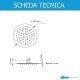 Soffione doccia tondo 20 cm slim in acciaio inox cromato anticalcare