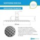 Soffione doccia tondo diametro 250 mm ultra slim in acciaio inox 304 cromato anticalcare