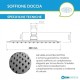 Soffione doccia tondo diametro 400 mm ultra slim in acciaio inox 304 cromato anticalcare