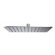 Soffione doccia quadro 40x40 cm slim in acciaio inox cromato anticalcare