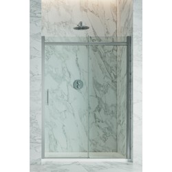 Box doccia scorrevole per nicchia cristallo trasparente 8 mm profili in acciaio inox lucidi altezza 200 cm art. fla601