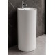 Lavabo tondo Freestanding in ceramica bianca lucida