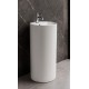 Lavabo tondo Freestanding in ceramica bianca lucida