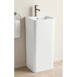 Lavabo quadro Freestanding in ceramica bianca lucida mod. York