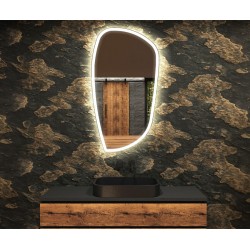 Su Misura Specchio Irregolare con sabbiatura Filo Lucido Retroilluminante led 20W art. spe7213