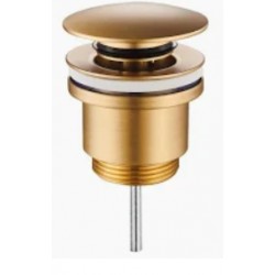Piletta Click Clack UNIVERSALE In Ottone Dorato soft gold Con Tappo tondo da  1"1/4 per lavabo o bidet con o senza troppo pieno