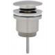 Piletta Click Clack UNIVERSALE In acciaio spazzolato Con Tappo tondo da  1"1/4 per lavabo o bidet con o senza troppo pieno