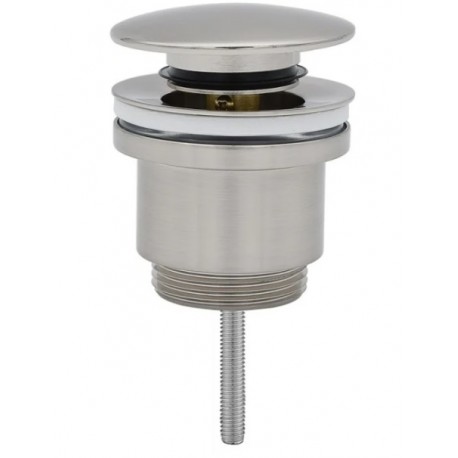 Piletta Click Clack UNIVERSALE In acciaio spazzolato Con Tappo tondo da  1"1/4 per lavabo o bidet senza troppo pieno