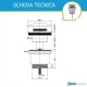 Piletta Click Clack UNIVERSALE In acciaio spazzolato Con Tappo tondo da  1"1/4 per lavabo o bidet senza troppo pieno