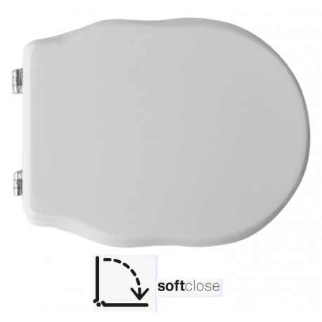 Coprivaso a chiusura ammortizzata -soft close- per vaso  a terra e sospeso Royal Serie Althea Bianco